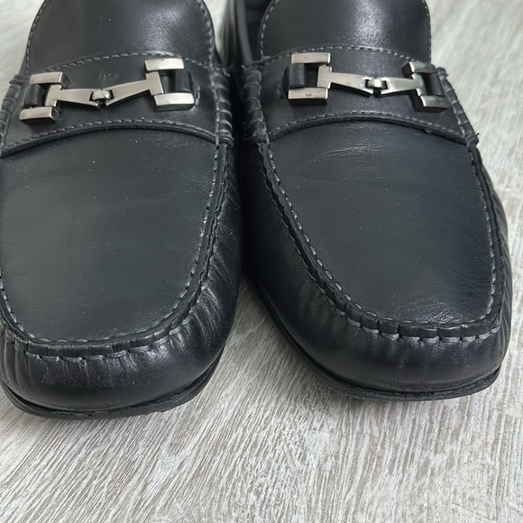 ECCO Men’s Hybrid Black Leather Moccasin Slip On Driving Loafer size EU 46